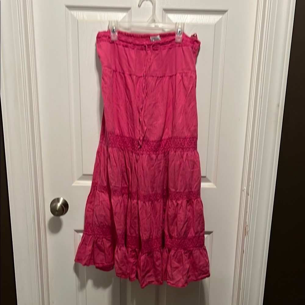 Pink boho festival Tiered Skirt